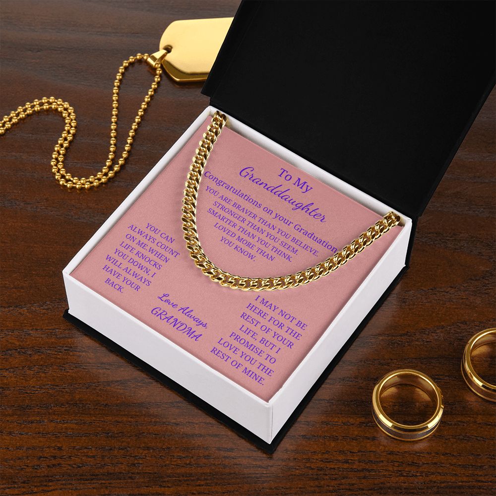 To My Granddaughter - Loved more than you know (Cuban Link Chain necklace Female)