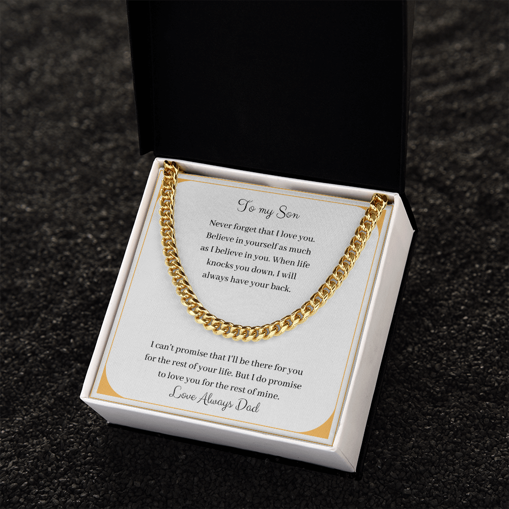 To My Son - Never Forget That I Love You - Love Always Dad (Cuban Link Chain Necklace)