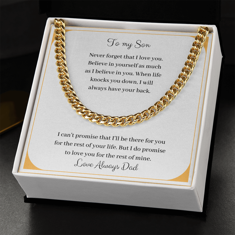 To My Son - Never Forget That I Love You - Love Always Dad (Cuban Link Chain Necklace)