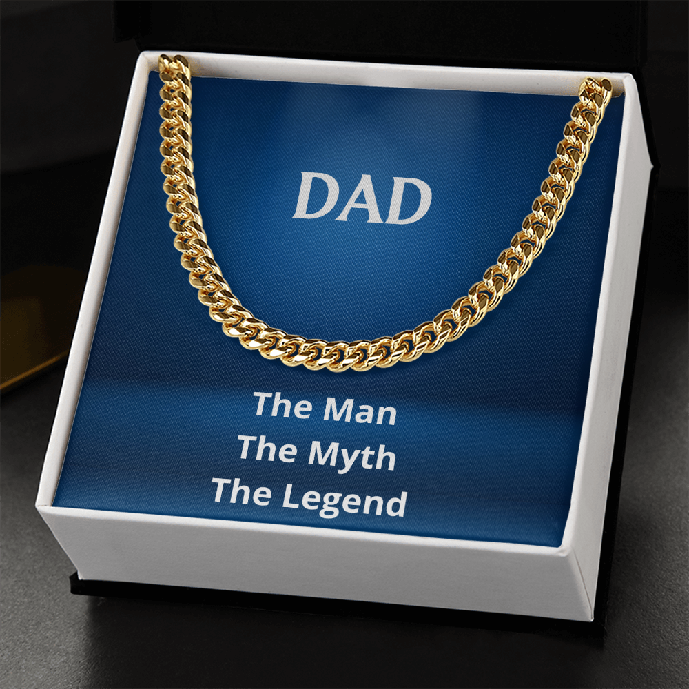 DAD - The Man, The Myth, The Legend (Cuban Link Chain) (Message Card Personalizer)