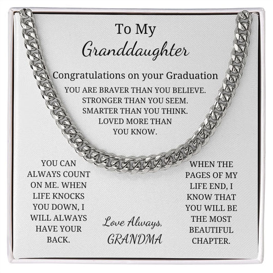 To My Granddaughter - When the pages of my life end, I know that you will be the most beautiful chapter (Cuban Link Chain necklace Female)