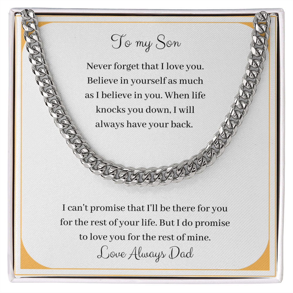 To My Son - Never Forget That I Love You - Love Always Dad (Cuban Link Chain Necklace)