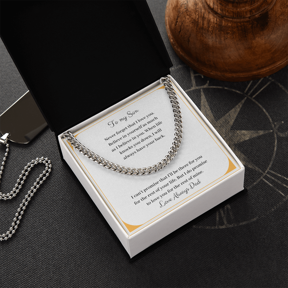 To My Son - Never Forget That I Love You - Love Always Dad (Cuban Link Chain Necklace)
