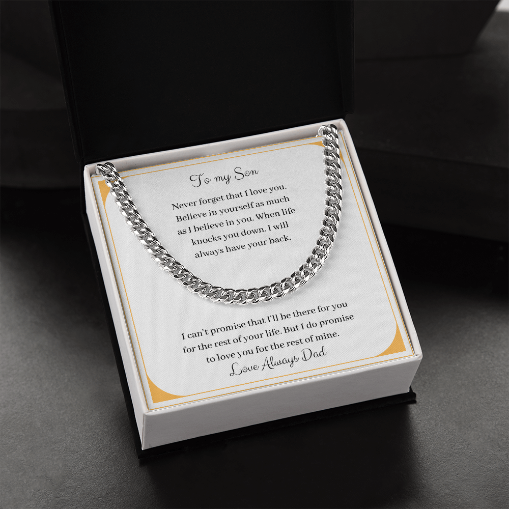 To My Son - Never Forget That I Love You - Love Always Dad (Cuban Link Chain Necklace)