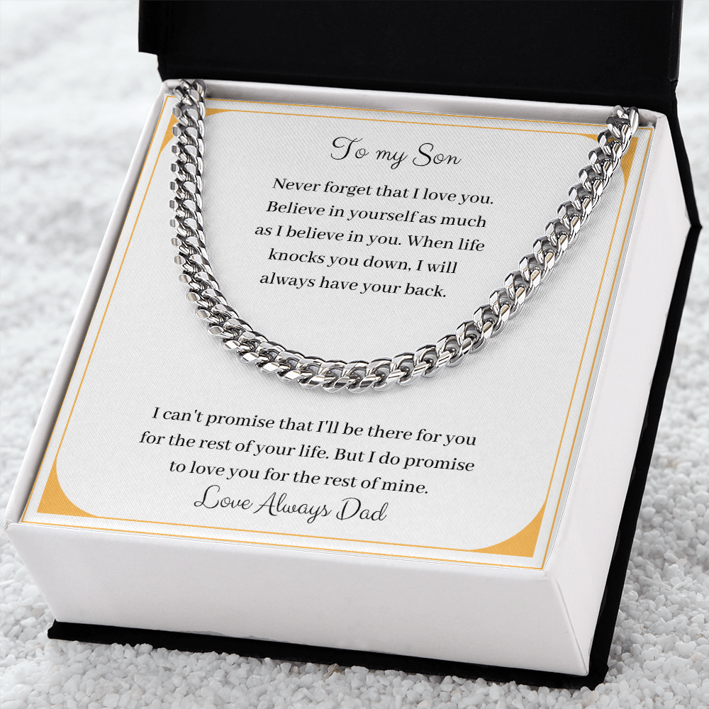 To My Son - Never Forget That I Love You - Love Always Dad (Cuban Link Chain Necklace)
