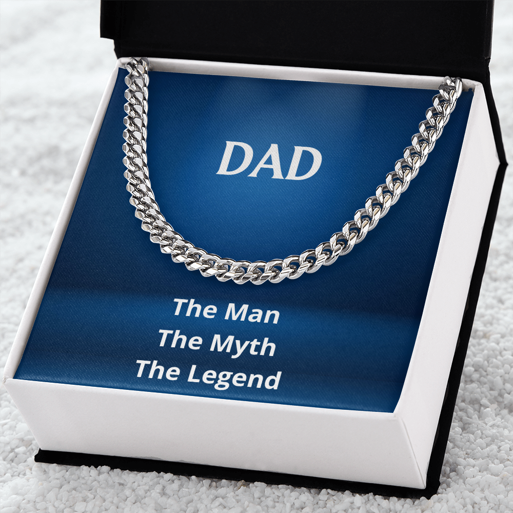 DAD - The Man, The Myth, The Legend (Cuban Link Chain) (Message Card Personalizer)