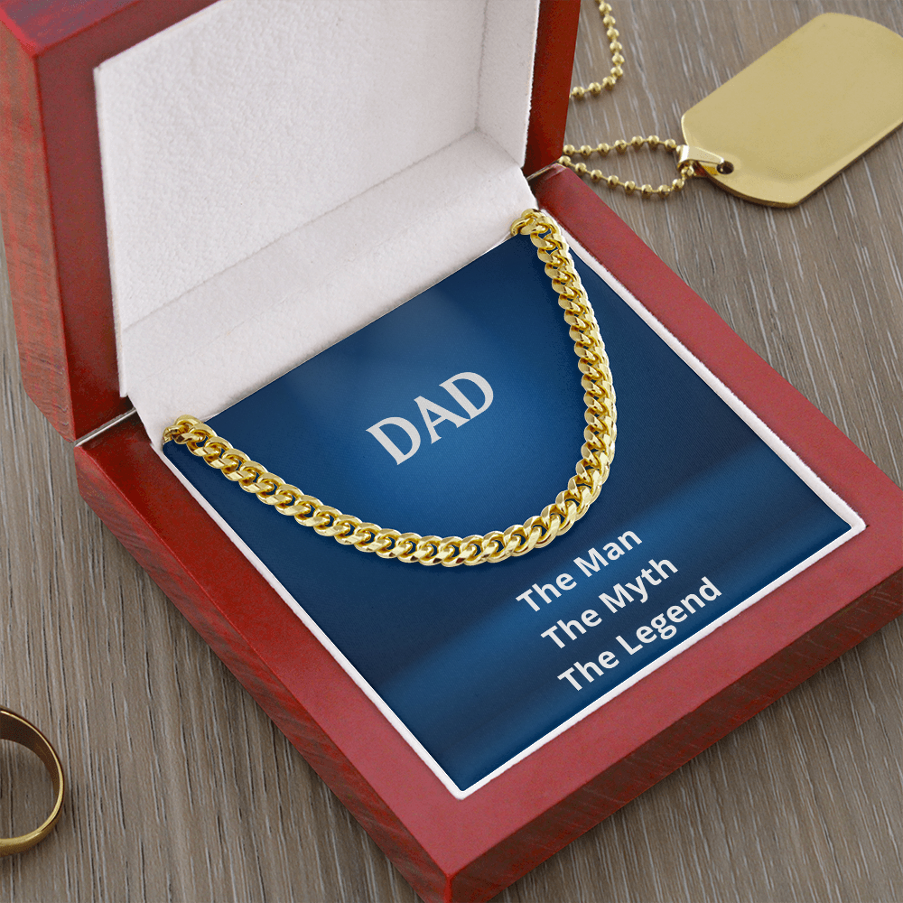 DAD - The Man, The Myth, The Legend (Cuban Link Chain) (Message Card Personalizer)