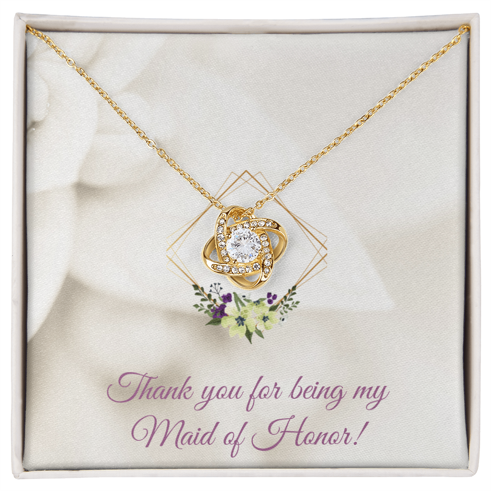 Wedding - Thank you for being my maid of honor (Love Knot necklace) (Message Card Personalizer)