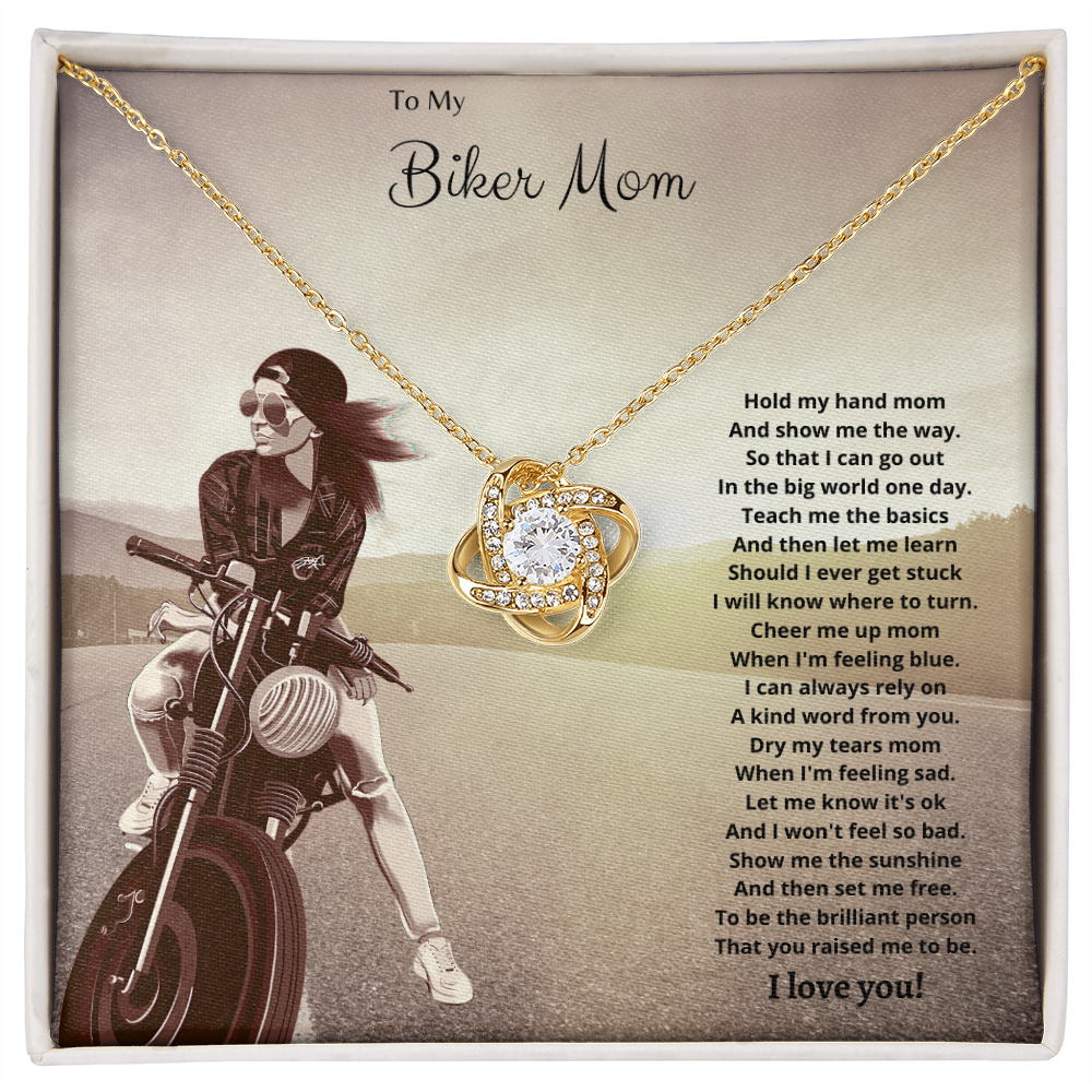 To My Biker Mom. Hold my hand (Love Knot necklace)