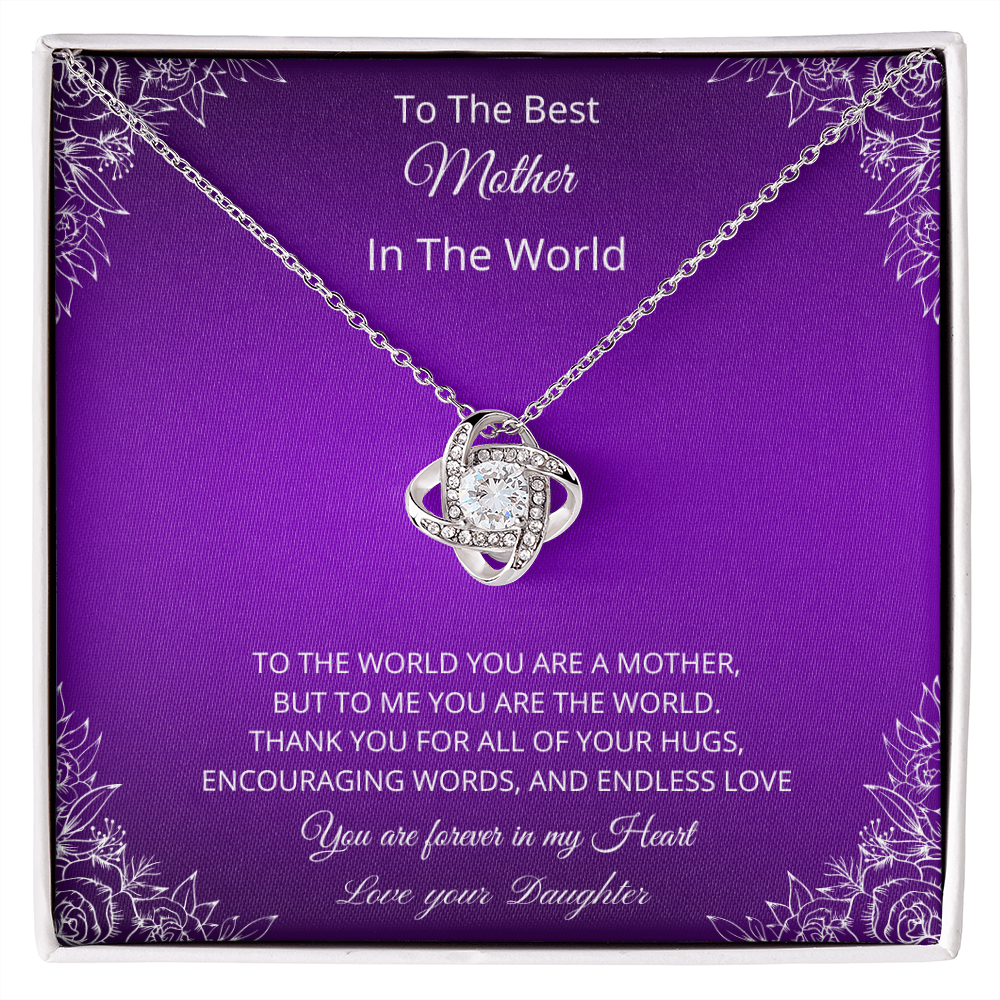 To The Best Mother In The World - Purple (Love Knot necklace)