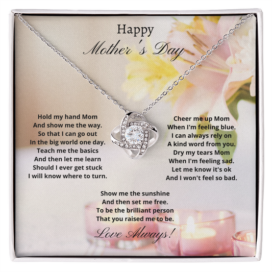 Happy Mother's Day - Hold my hand (Love Knot necklace)