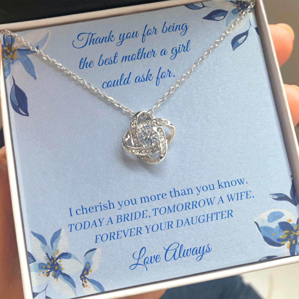 Wedding - Best Mother - Forever Your Daughter (Love Knot necklace) (Message Card Personalizer)