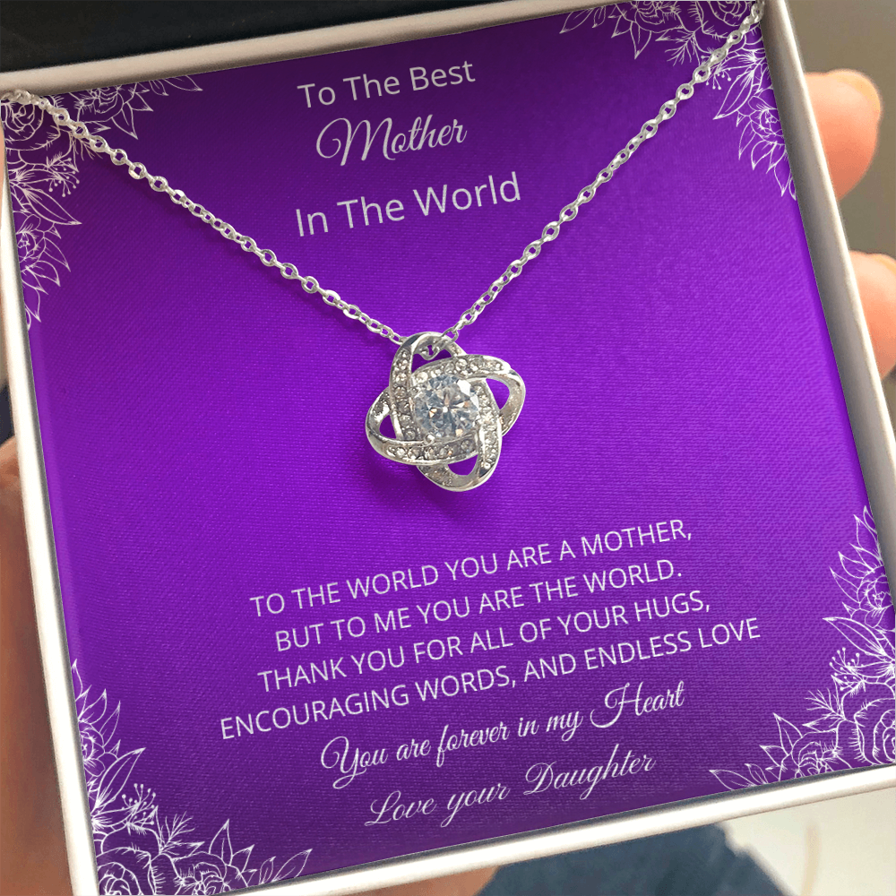 To The Best Mother In The World - Purple (Love Knot necklace)