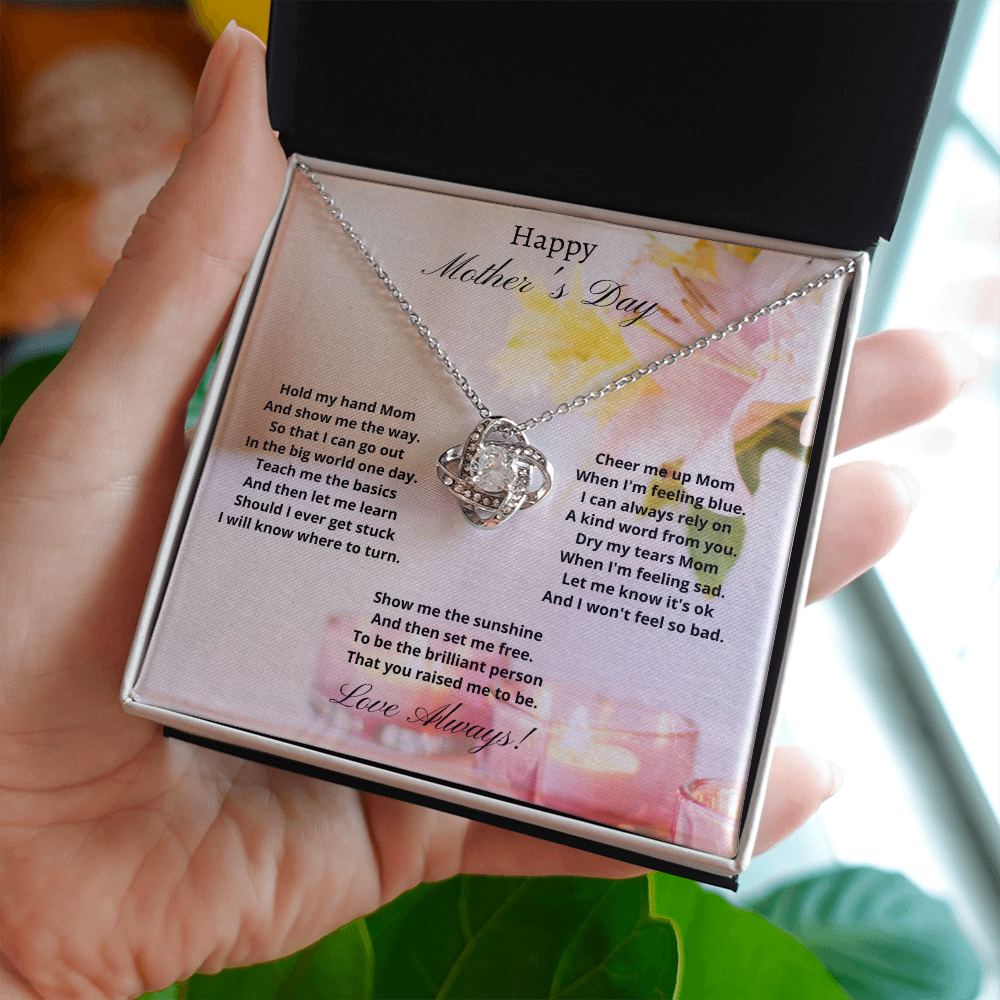 Happy Mother's Day - Hold my hand (Love Knot necklace)