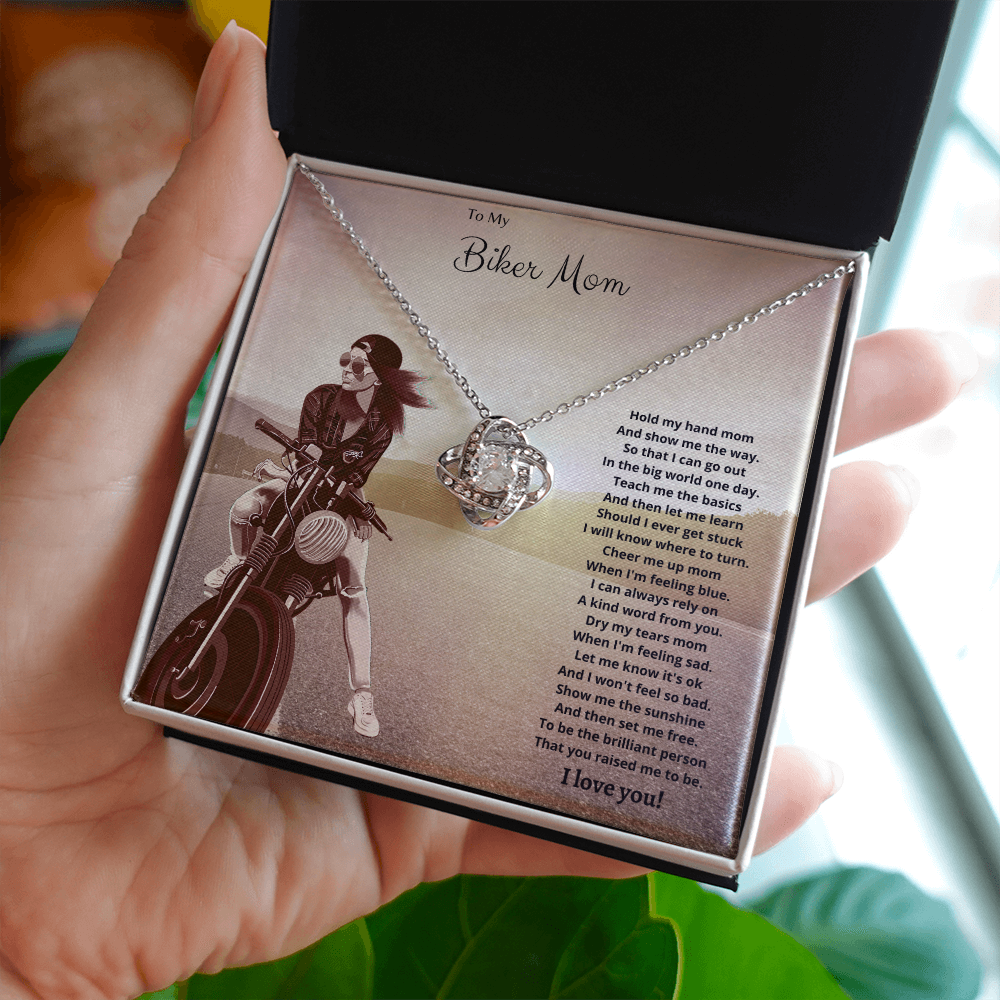 To My Biker Mom. Hold my hand (Love Knot necklace)