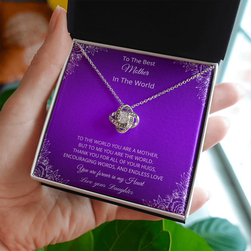 To The Best Mother In The World - Purple (Love Knot necklace)