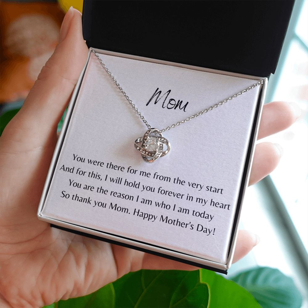 Mom. Forever in my heart (Love Knot necklace)