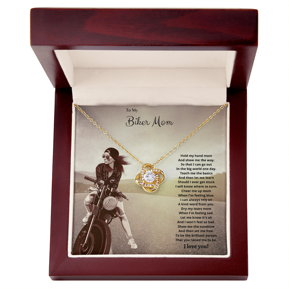 To My Biker Mom. Hold my hand (Love Knot necklace)