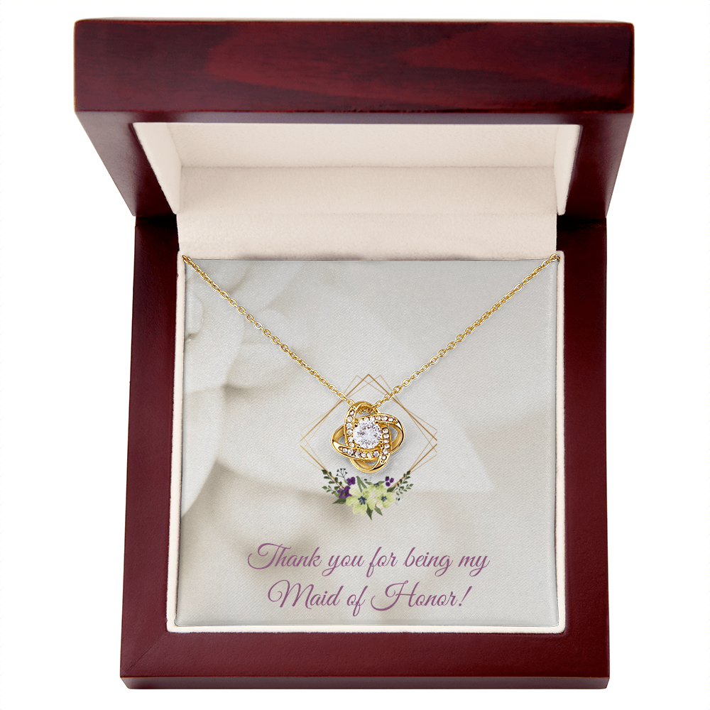 Wedding - Thank you for being my maid of honor (Love Knot necklace) (Message Card Personalizer)