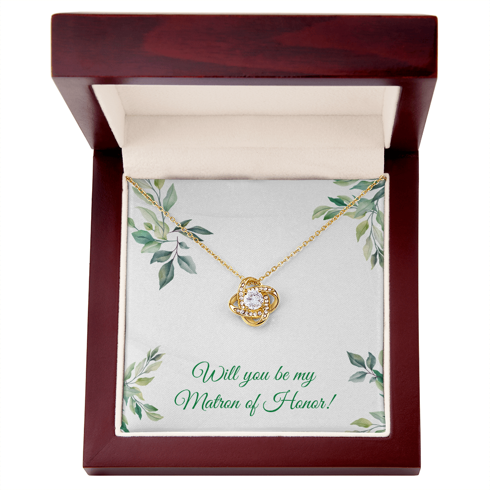 Wedding - Will you be my matron of honor (Love Knot necklace) (Message Card Personalizer)