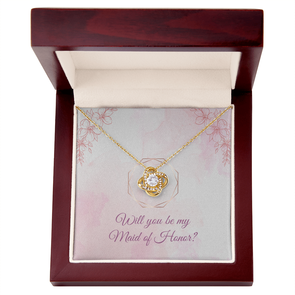 Wedding - Will you be my maid of honor (Love Knot necklace) (Message Card Personalizer)