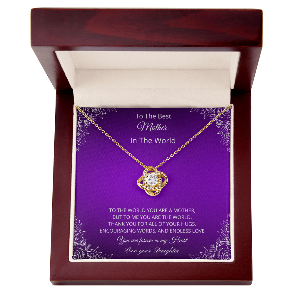 To The Best Mother In The World - Purple (Love Knot necklace)