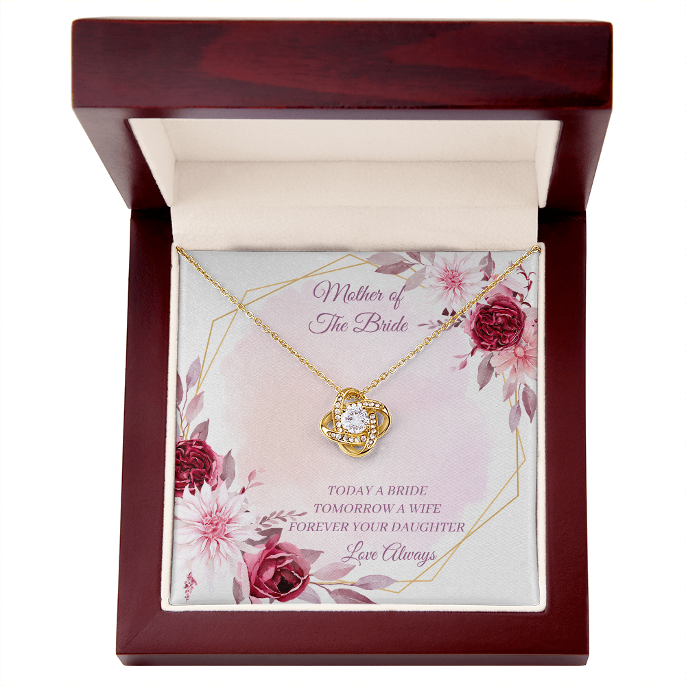 Wedding - Mother of the Bride - Forever Your Daughter (Love Knot necklace) (Message Card Personalizer)