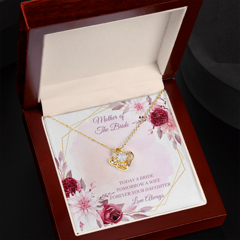 Wedding - Mother of the Bride - Forever Your Daughter (Love Knot necklace) (Message Card Personalizer)