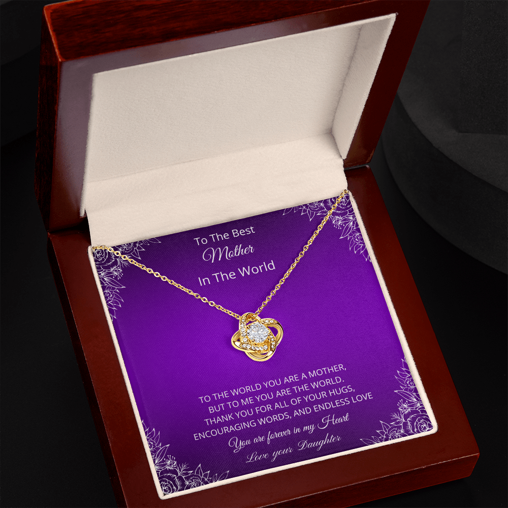 To The Best Mother In The World - Purple (Love Knot necklace)