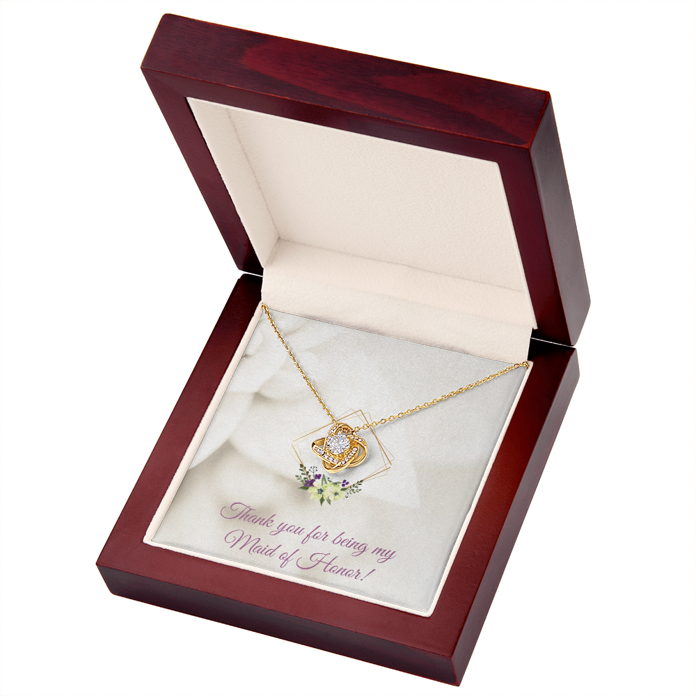 Wedding - Thank you for being my maid of honor (Love Knot necklace) (Message Card Personalizer)