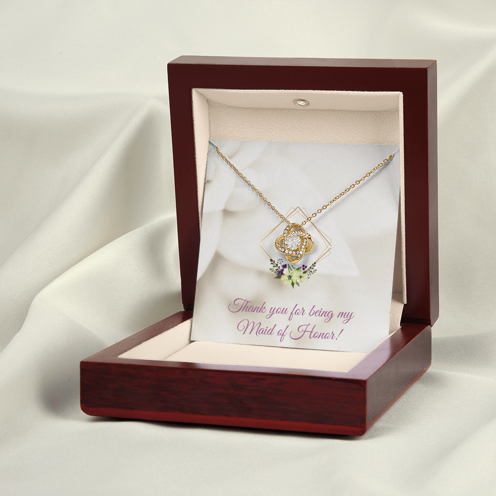 Wedding - Thank you for being my maid of honor (Love Knot necklace) (Message Card Personalizer)