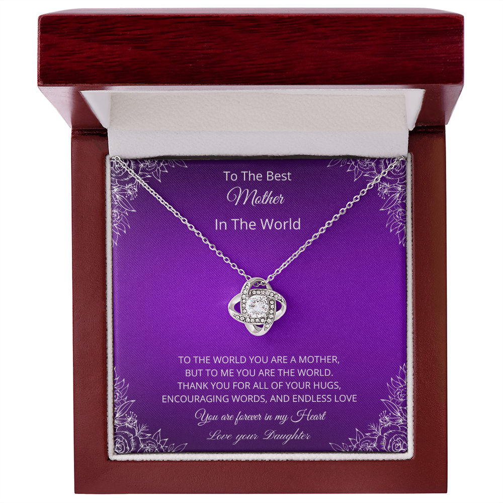To The Best Mother In The World - Purple (Love Knot necklace)