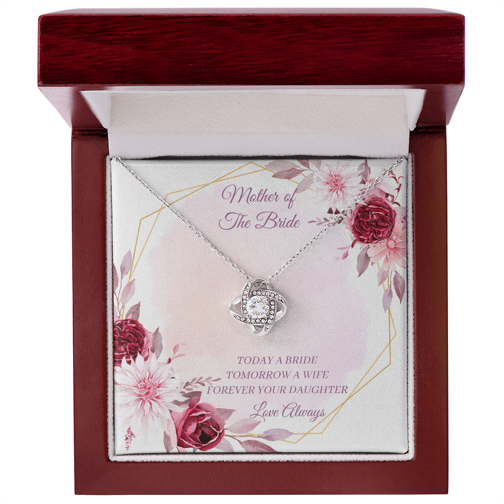 Wedding - Mother of the Bride - Forever Your Daughter (Love Knot necklace) (Message Card Personalizer)