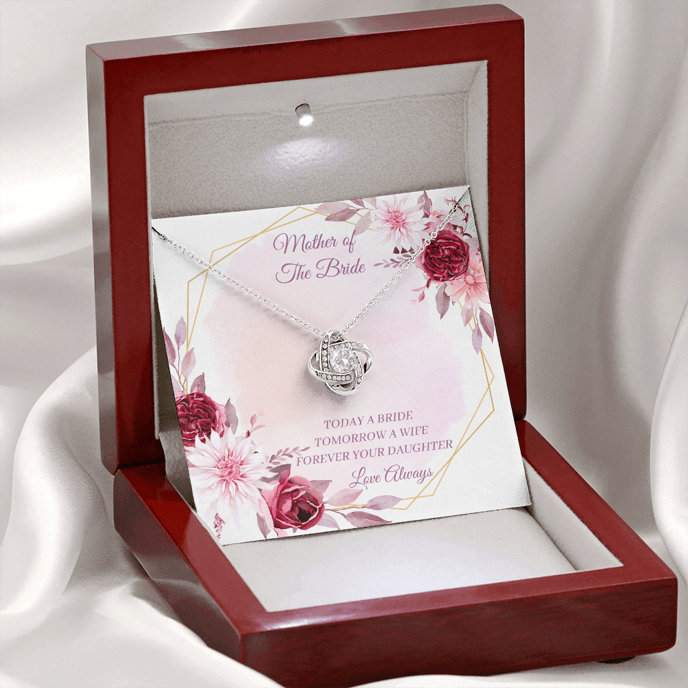 Wedding - Mother of the Bride - Forever Your Daughter (Love Knot necklace) (Message Card Personalizer)