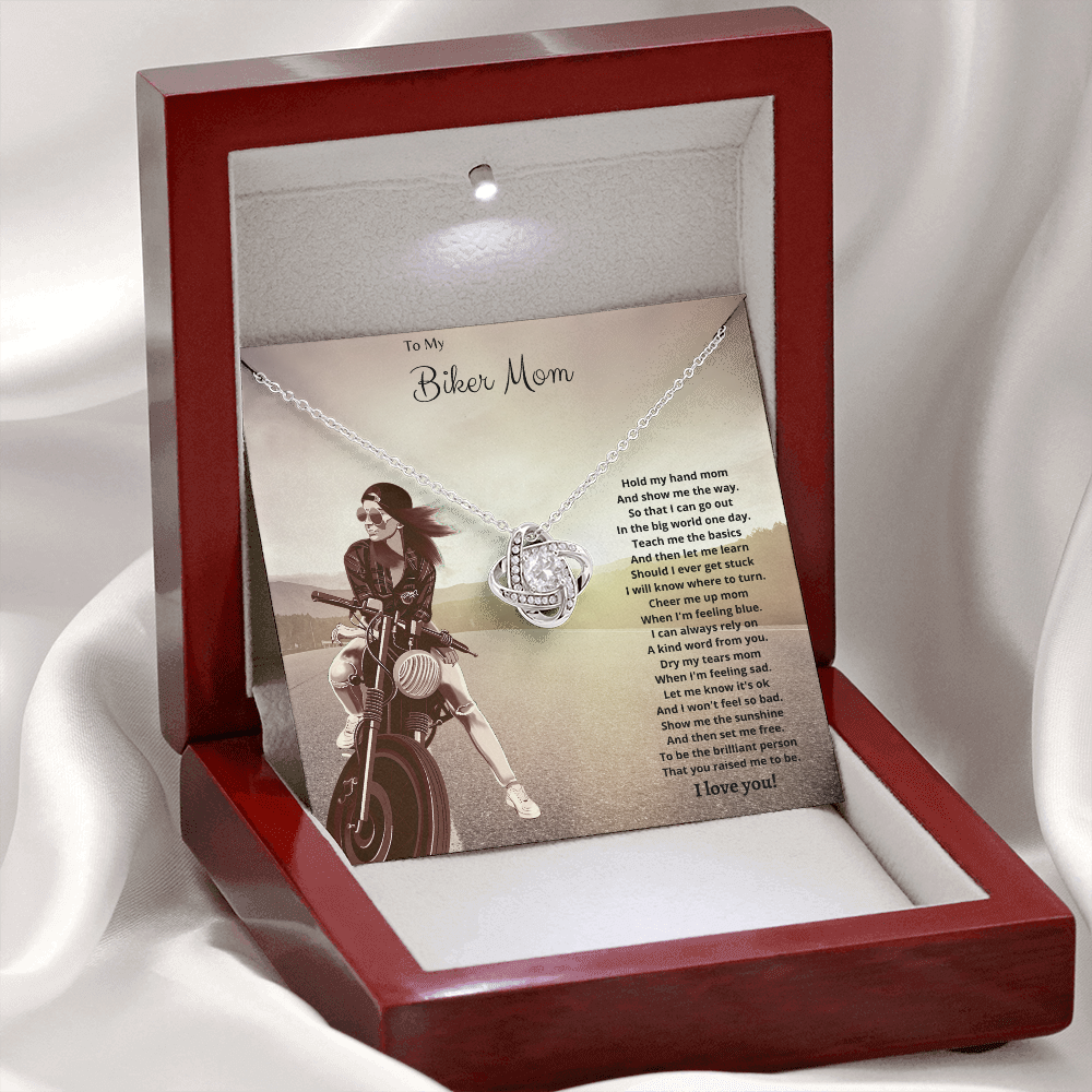 To My Biker Mom. Hold my hand (Love Knot necklace)