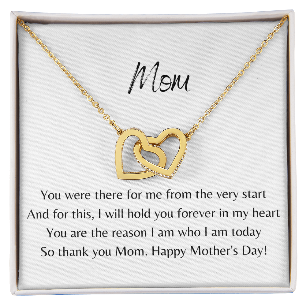 Mom. Forever in my heart (Interlocking Hearts necklace)