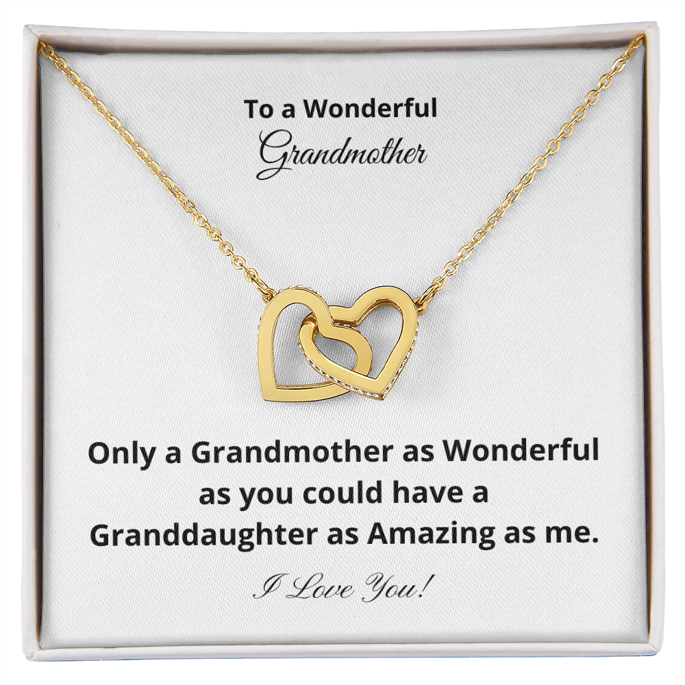 To A Wonderful Grandmother - Amazing Granddaughter (Interlocking Hearts necklace)