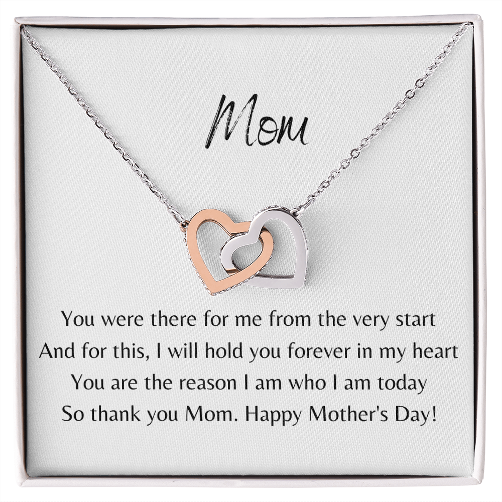 Mom. Forever in my heart (Interlocking Hearts necklace)