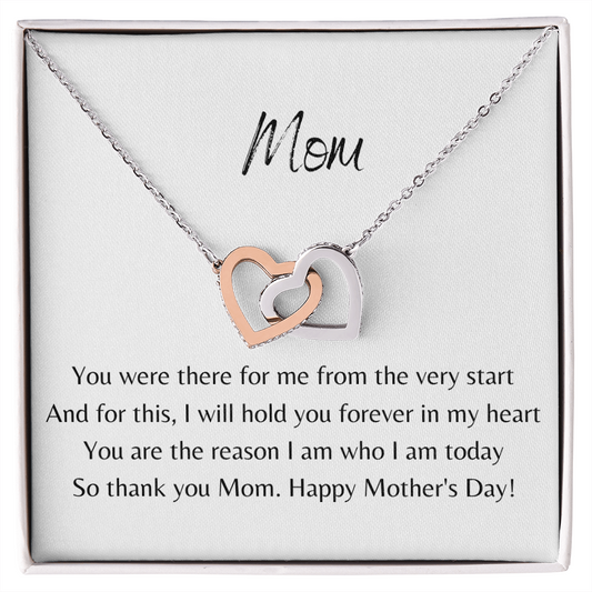 Mom. Forever in my heart (Interlocking Hearts necklace)
