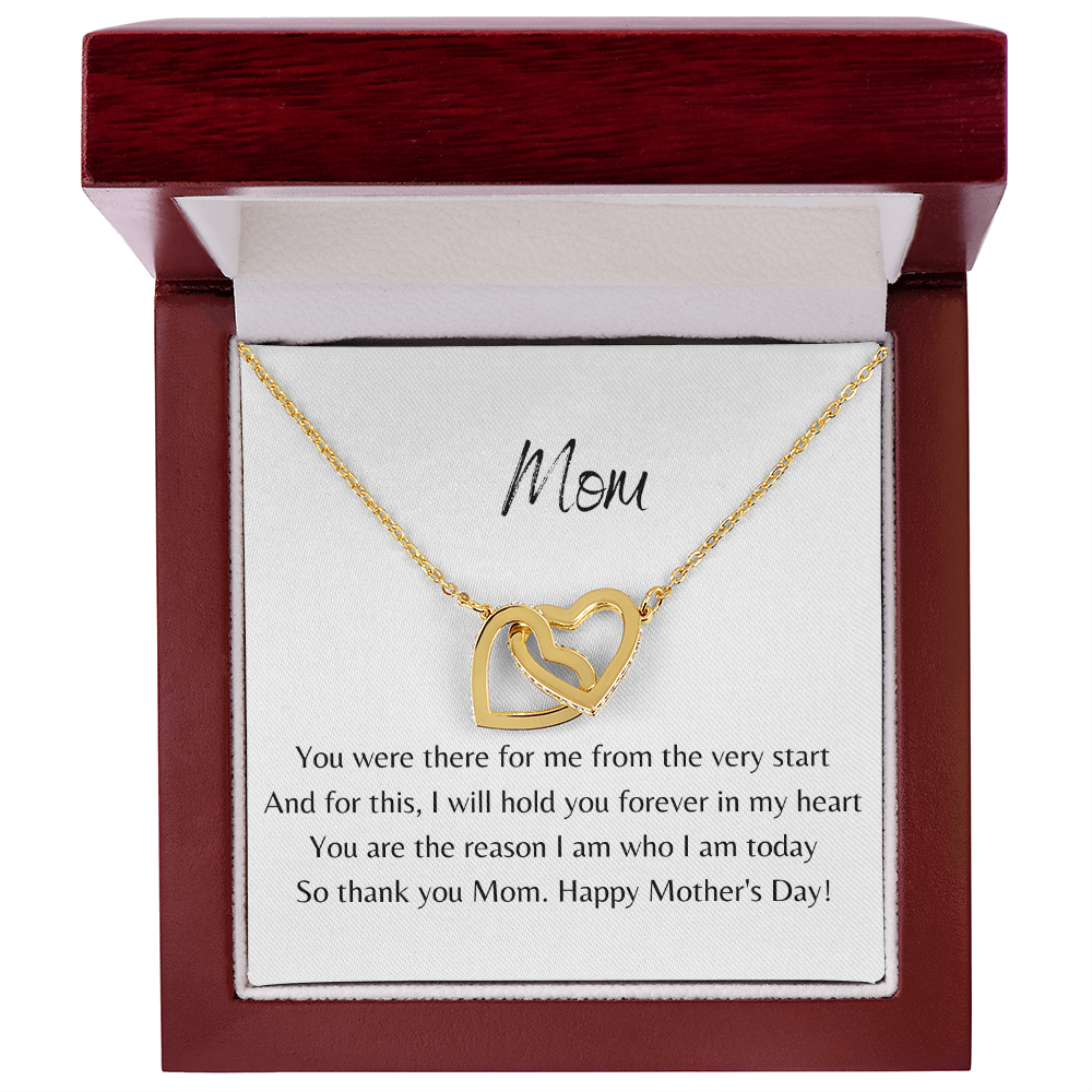 Mom. Forever in my heart (Interlocking Hearts necklace)