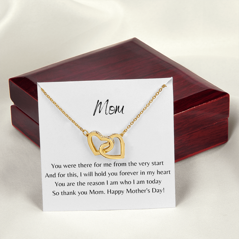 Mom. Forever in my heart (Interlocking Hearts necklace)