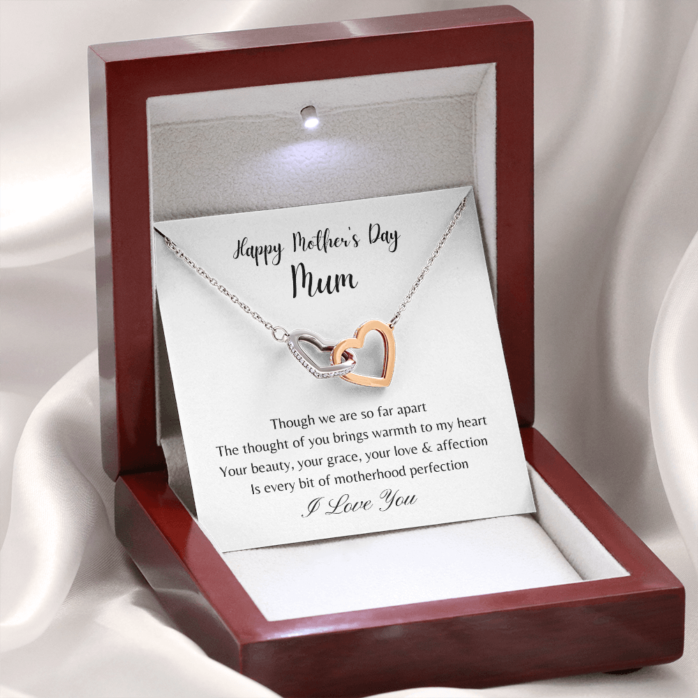 Happy Mother's Day Mum. Motherhood Perfection (Interlocking Hearts necklace)