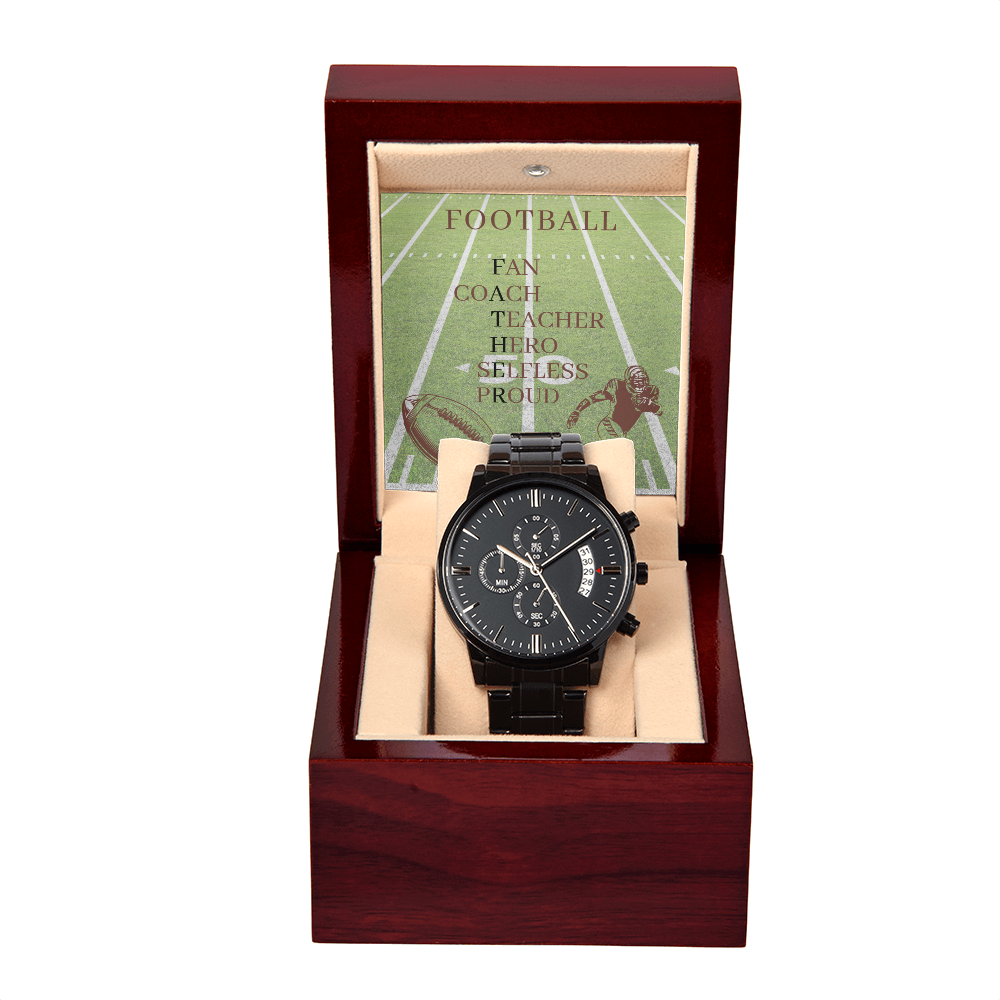 FATHER AMERICAN FOOTBALL 02 (Black Chronograph Watch)