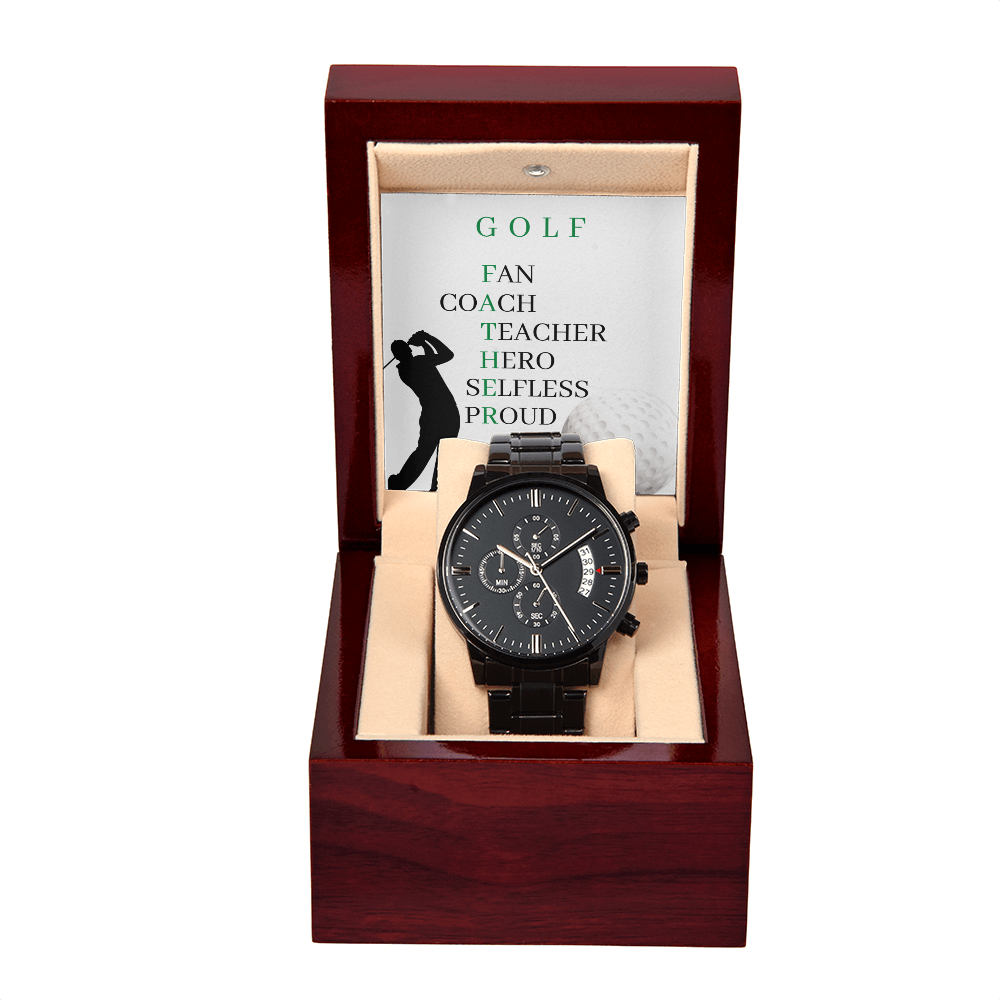 FATHER GOLF (Black Chronograph Watch)