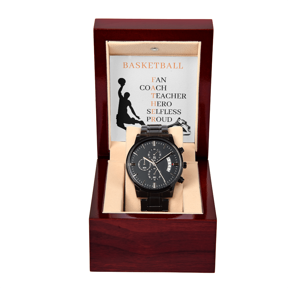 FATHER BASKETBALL 02 (Black Chronograph Watch)