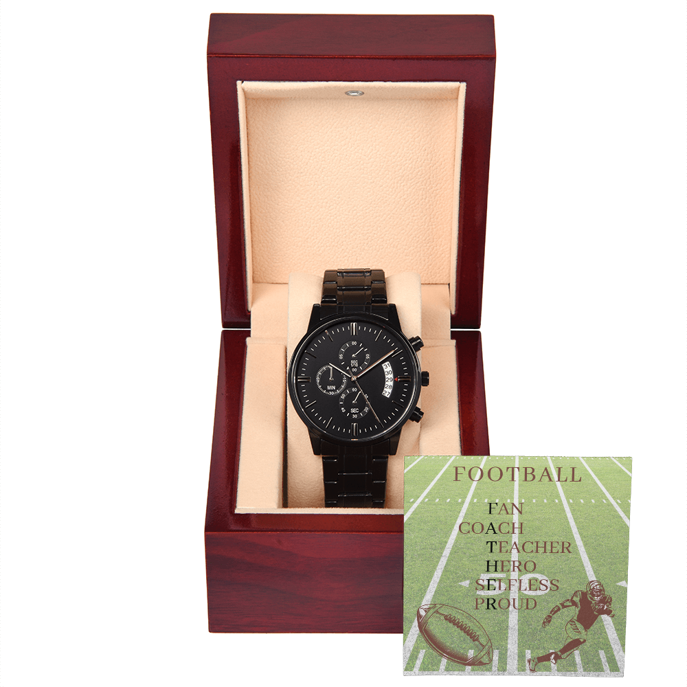 FATHER AMERICAN FOOTBALL 02 (Black Chronograph Watch)