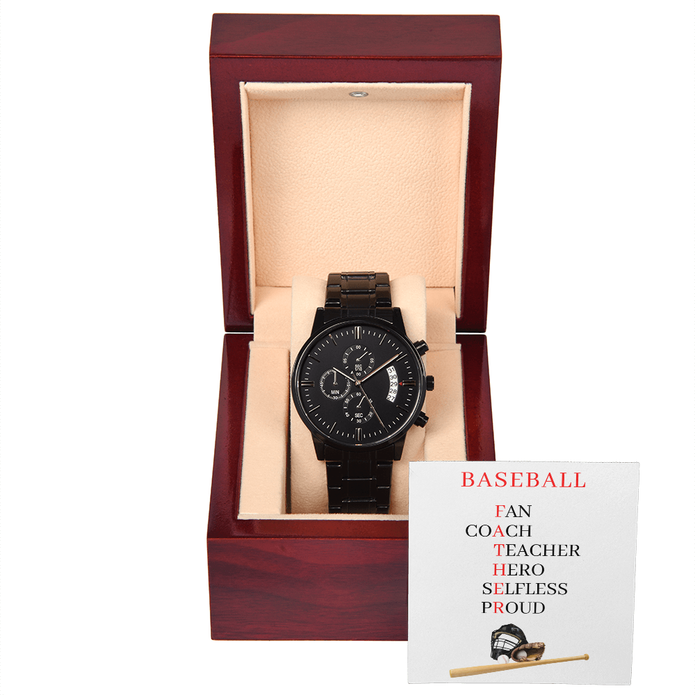 FATHER BASEBALL (Black Chronograph Watch)