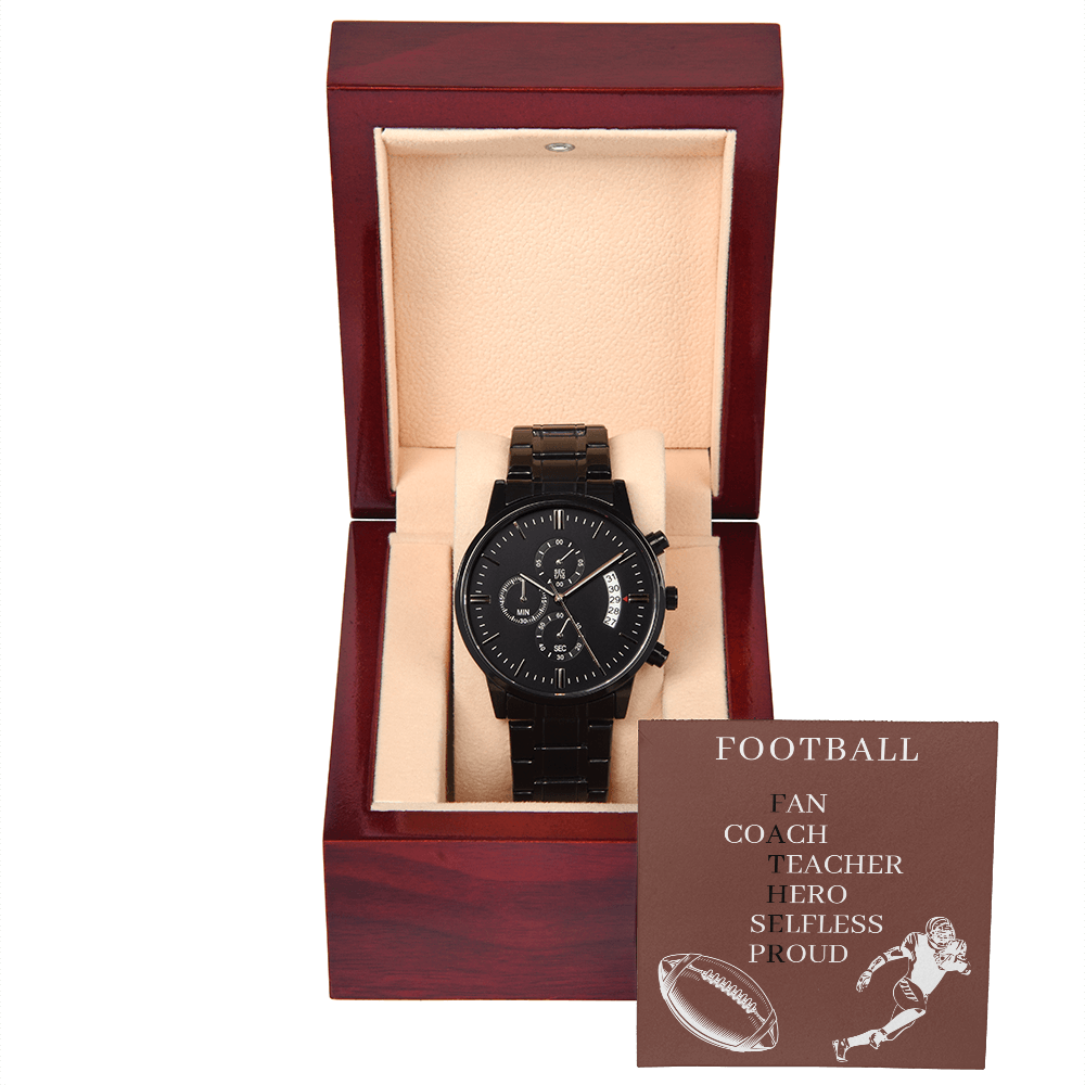 FATHER AMERICAN FOOTBALL 01 (Black Chronograph Watch)