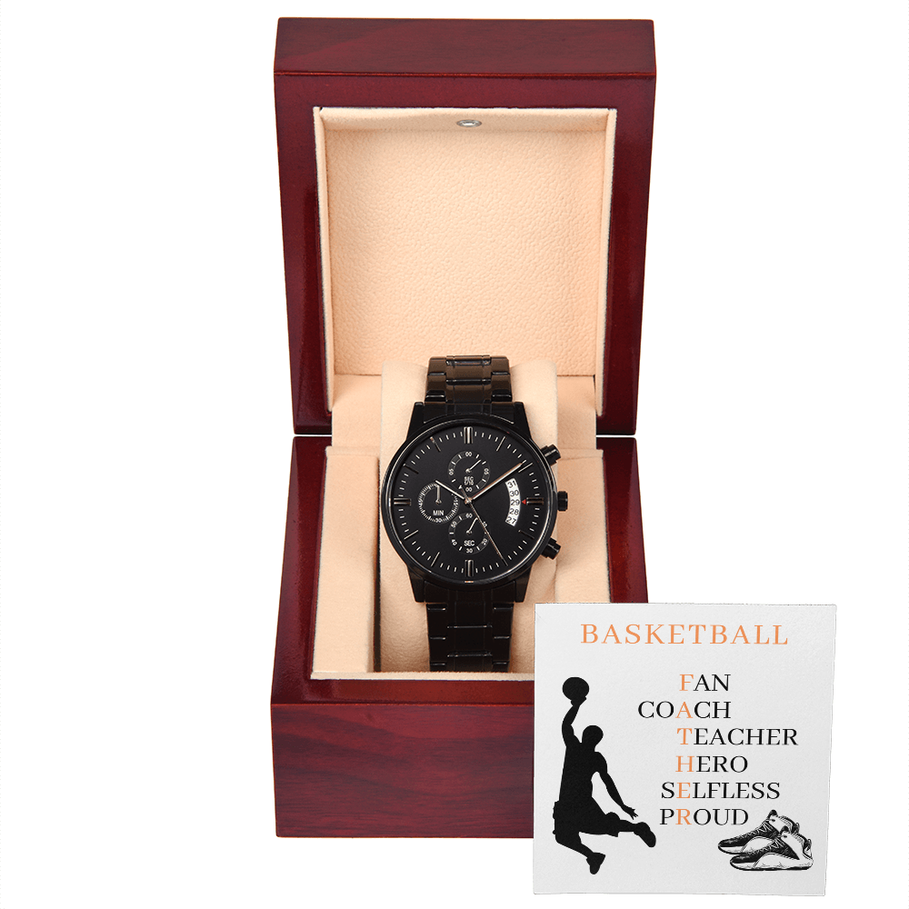 FATHER BASKETBALL 02 (Black Chronograph Watch)