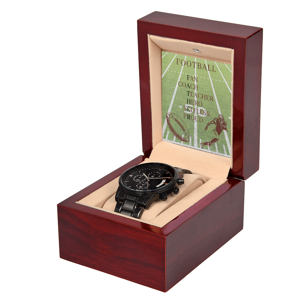 FATHER AMERICAN FOOTBALL 02 (Black Chronograph Watch)